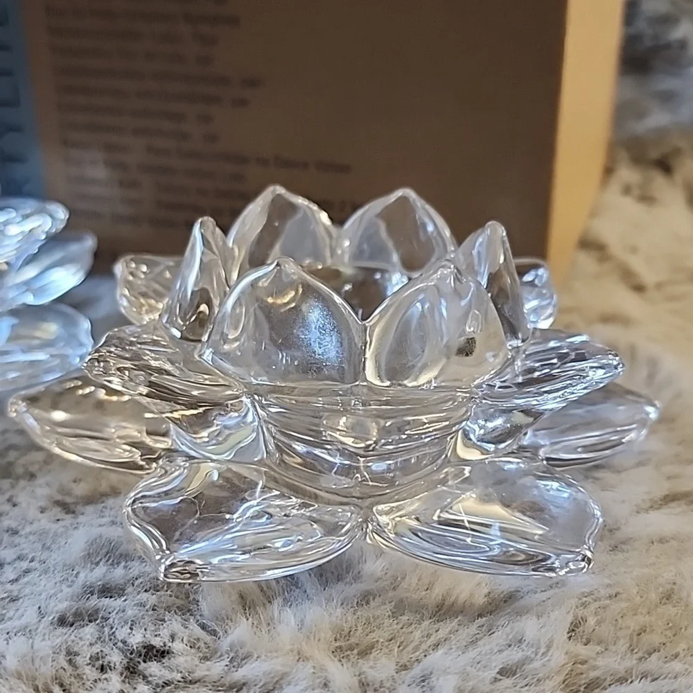 NIB PartyLite Lotus‎ Flower Votive Holder Pair P91289 - Picture 2 of 9